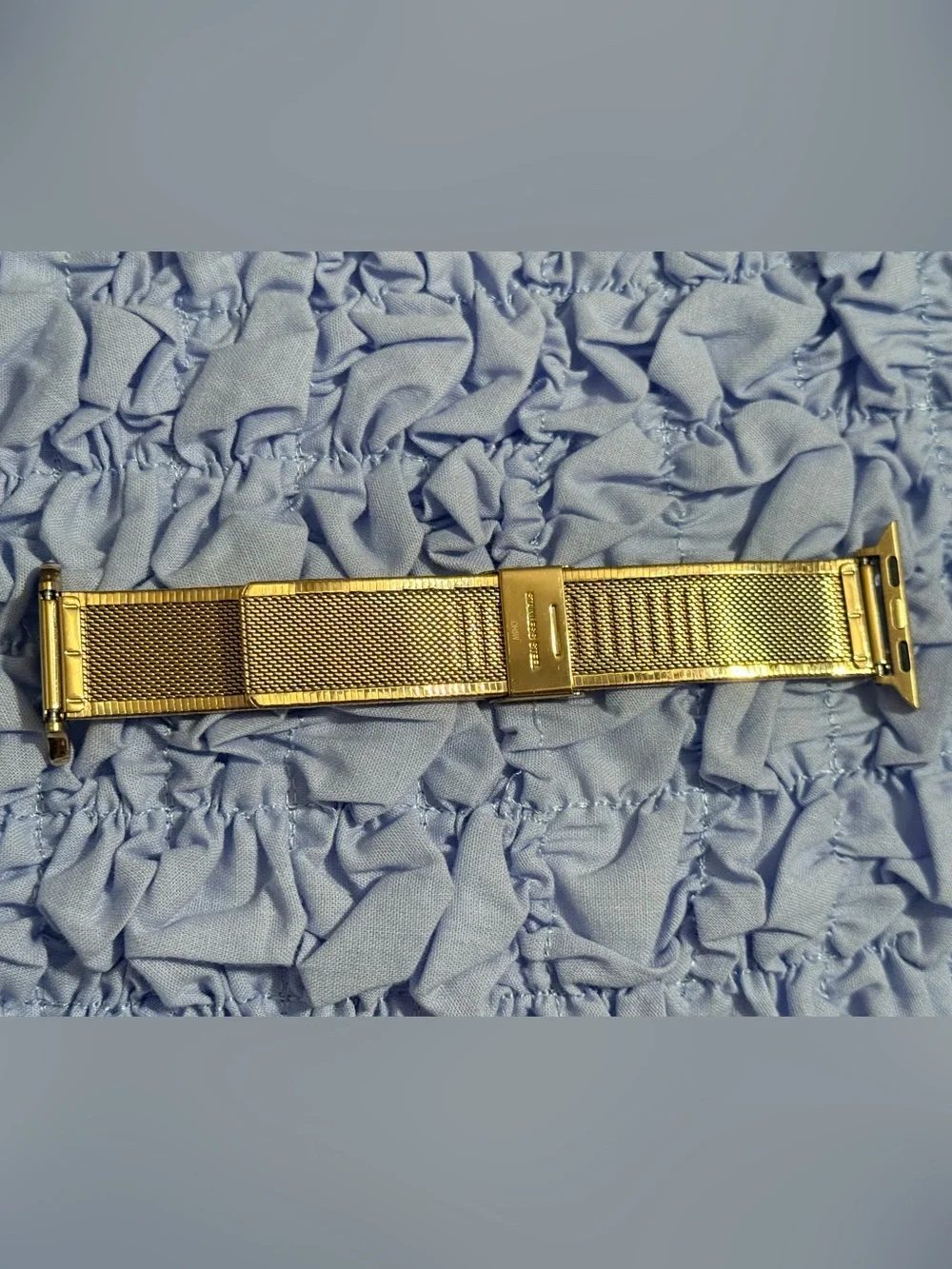 Rebecca Minkoff Gold Ribbed Metal Apple Watch Band
